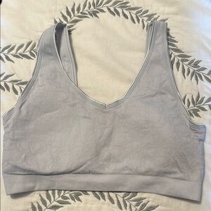 AnyBody Gray Racerback Sports Bra